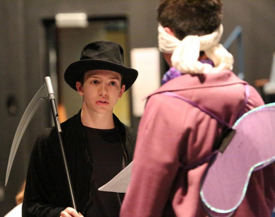 Penn Drama Club students rehearse for the "Boo Bash".