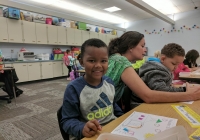 Elsie Rogers student excited for the 1st Day of Kindergarten